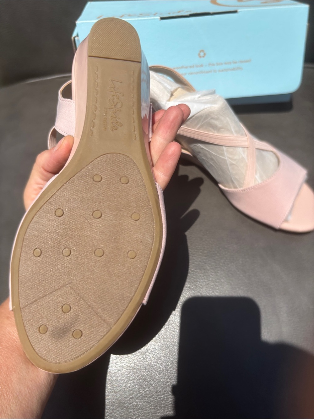 Life Stride Blush Pink Crisscross Slingback Sandals - Women sz 8.5 new - Picture 5 of 7